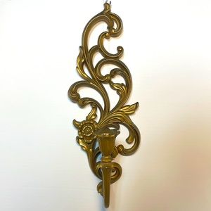Vintage Syroco Gold Decorative Wall Candle Sconce!